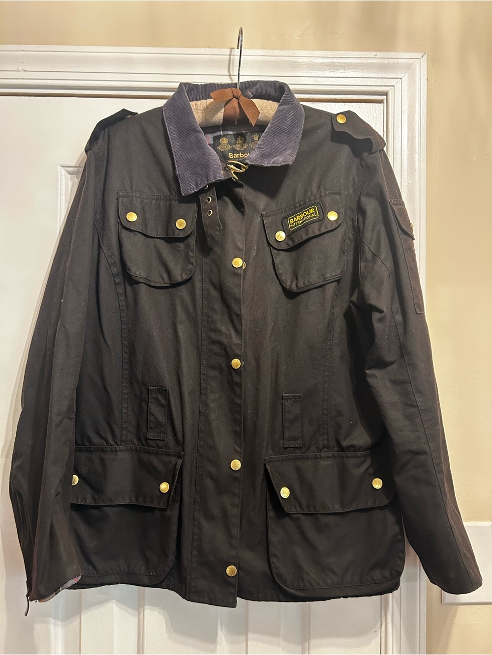 Barbour Women’s Black Waxed Field Jacket US size 14 - Picture 4 of 7